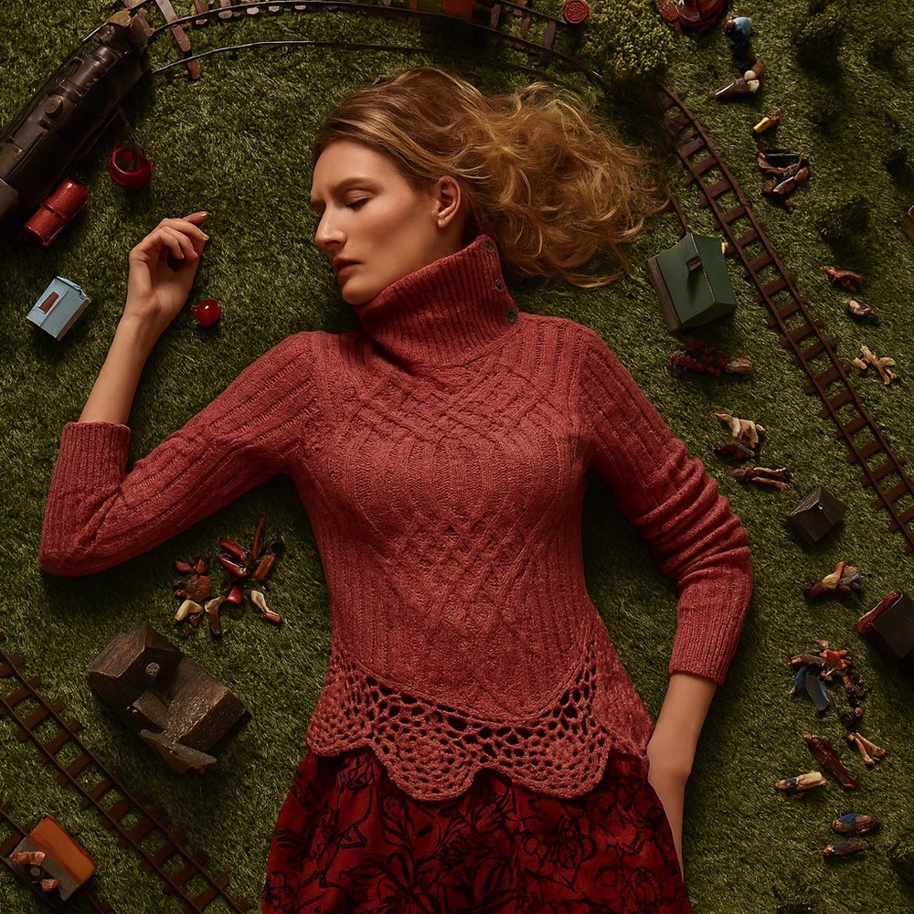 Anthropologie Moth Cabled Pathways Sweater size S